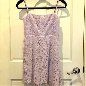 Fame & Partners strappy lace lilac dress. Like new. Worn once. Size 6